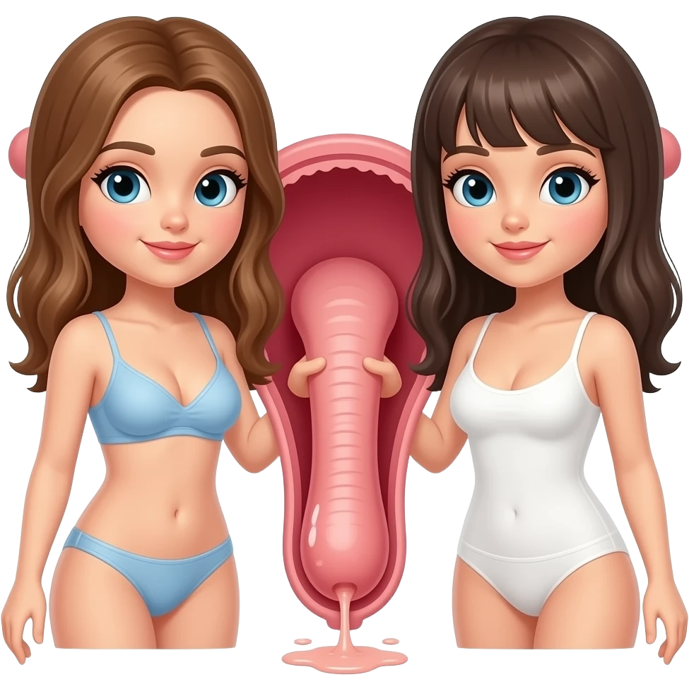 Long Penis circumcised in Vagina ejaculating White with Girls tits showing emoji