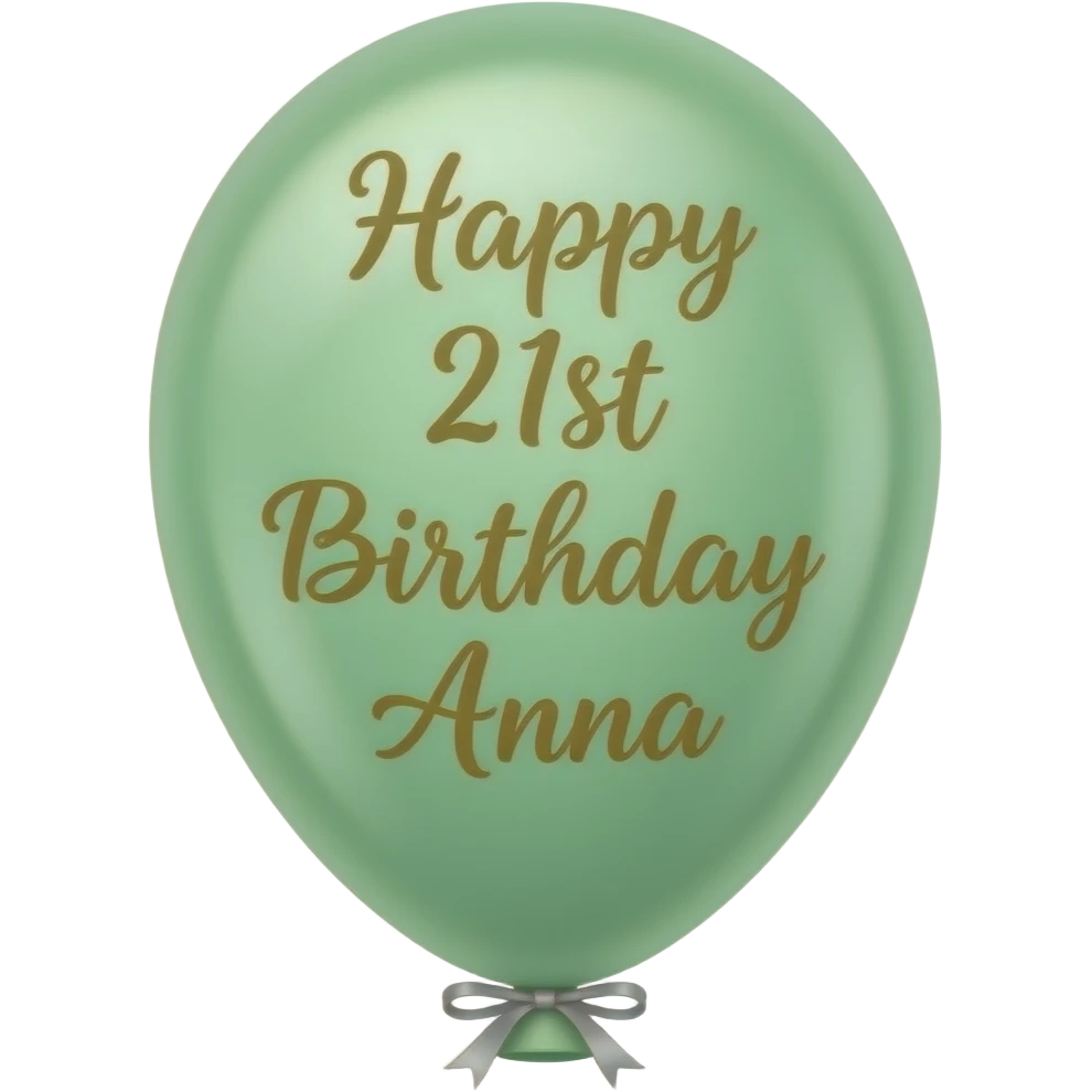 happy 21st birthday Anna light green  balloon emoji
