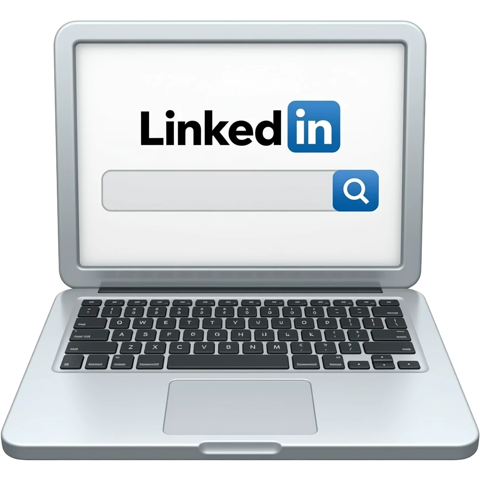 laptop search screen "linkedin" emoji