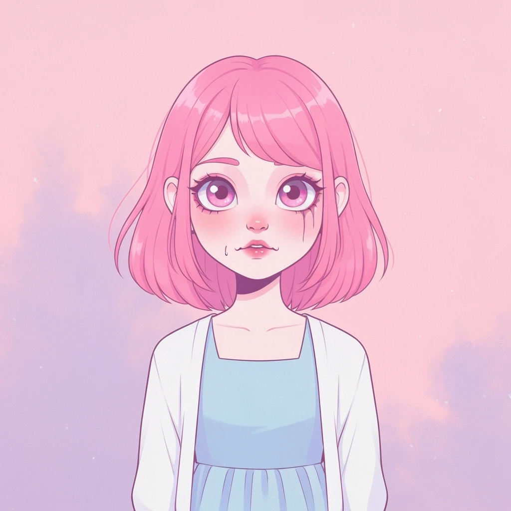 pastel horror profile picture, cute, expressive, minimal, variation 3 emoji