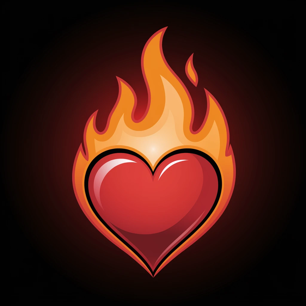 heart with a flame effect emoji