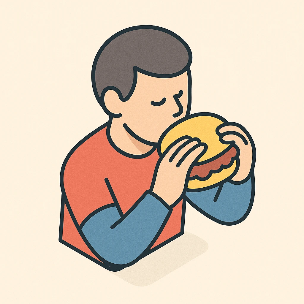 person eating sloppy joe emoji