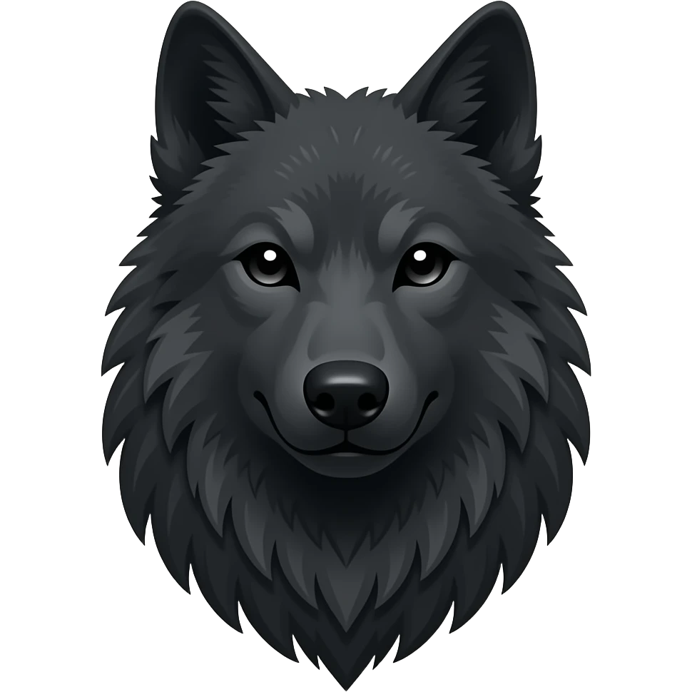 black wolf head and neck and torso emoji