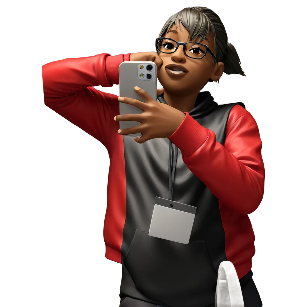 selfie in bathroom with phone emoji