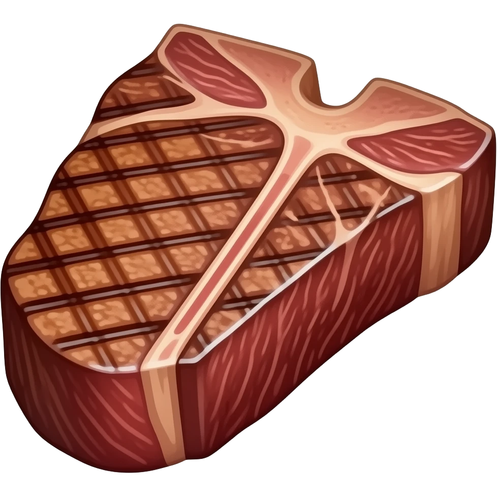 a peice of japanese wagyu A5 grill with high score marble that look real and more attractive emoji