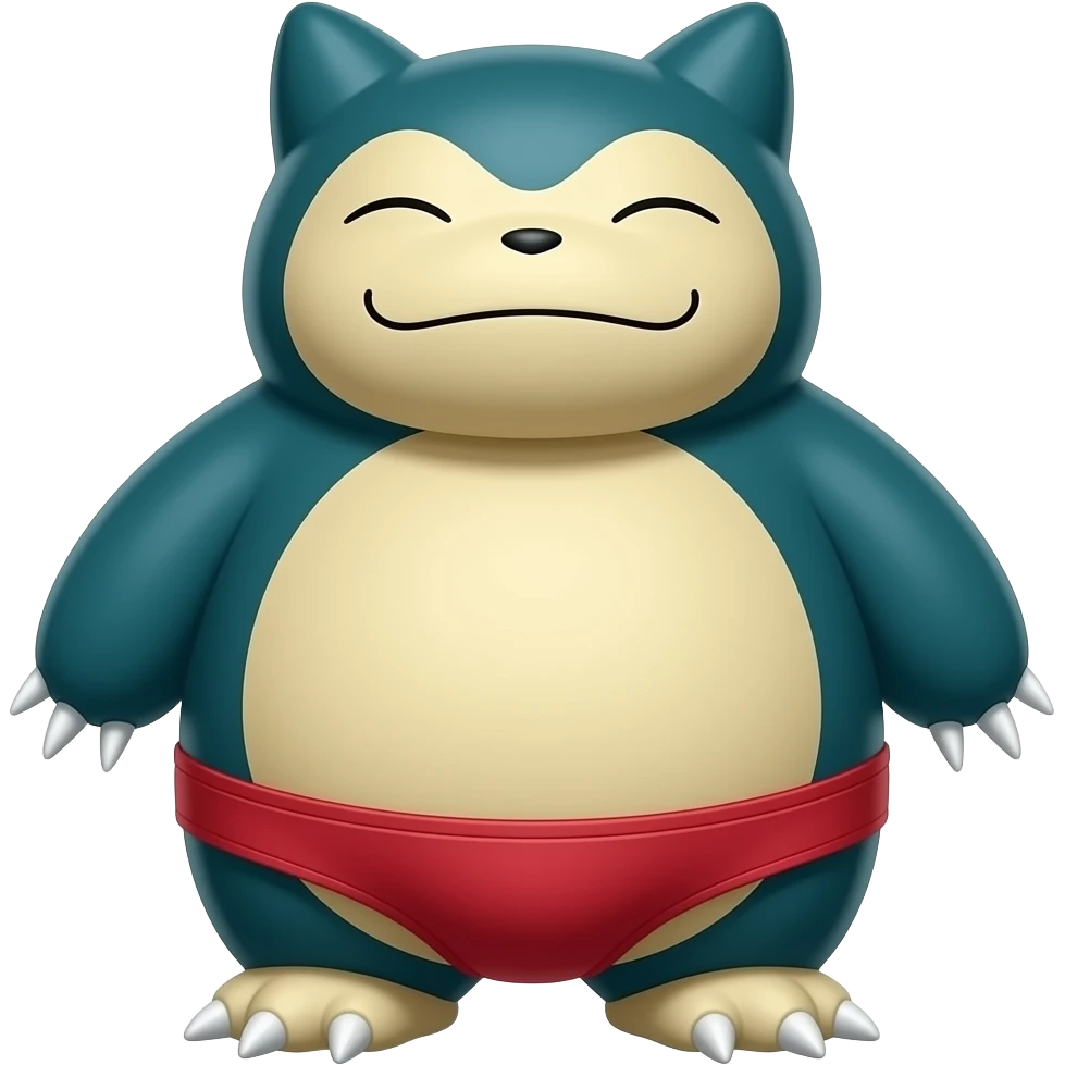 Snorlax wearing tight red briefs emoji