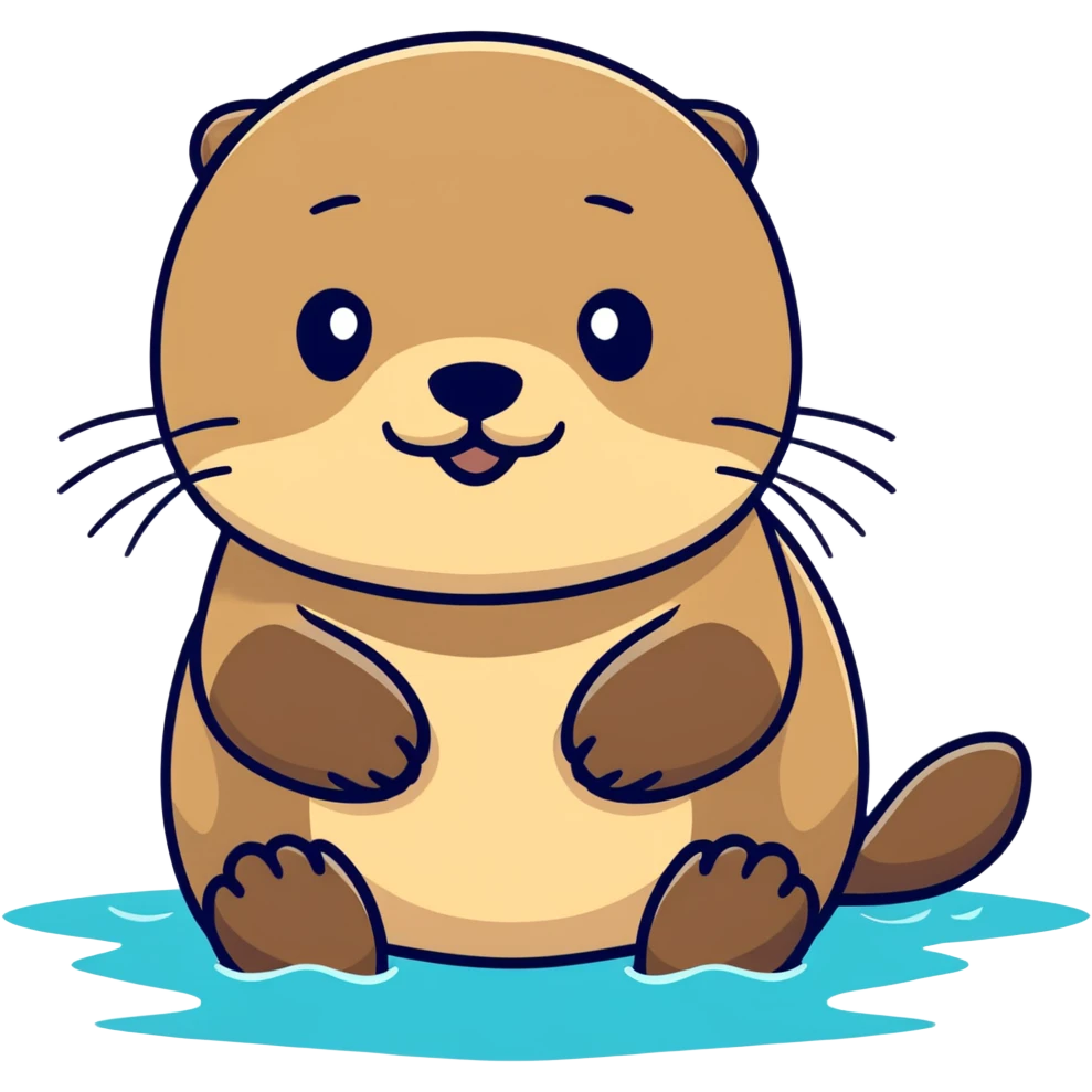 Sea otter in love emoji