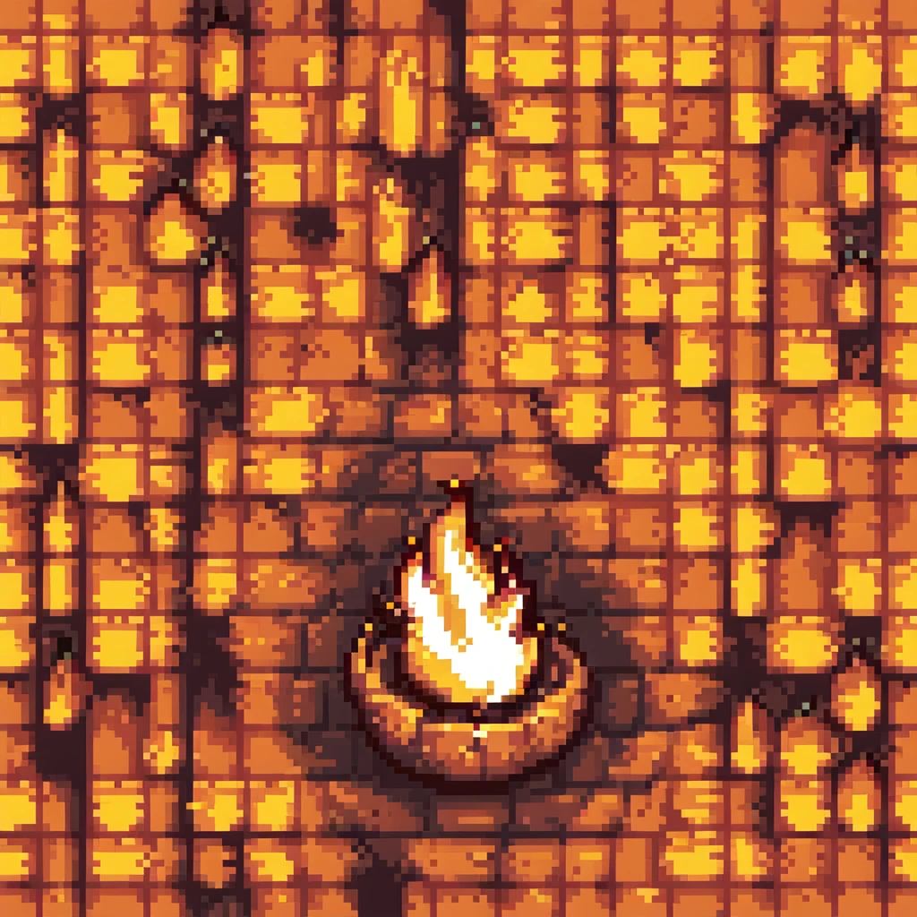 Transform the flame so it is made up of pixelated zeros and ones, like a retro video game, with the binary digits forming the flame shape, in pixel art style. emoji