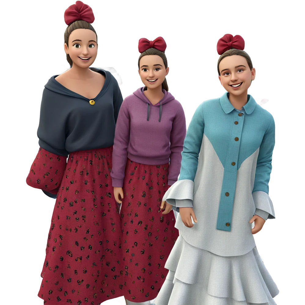 three girls smiling outdoors emoji