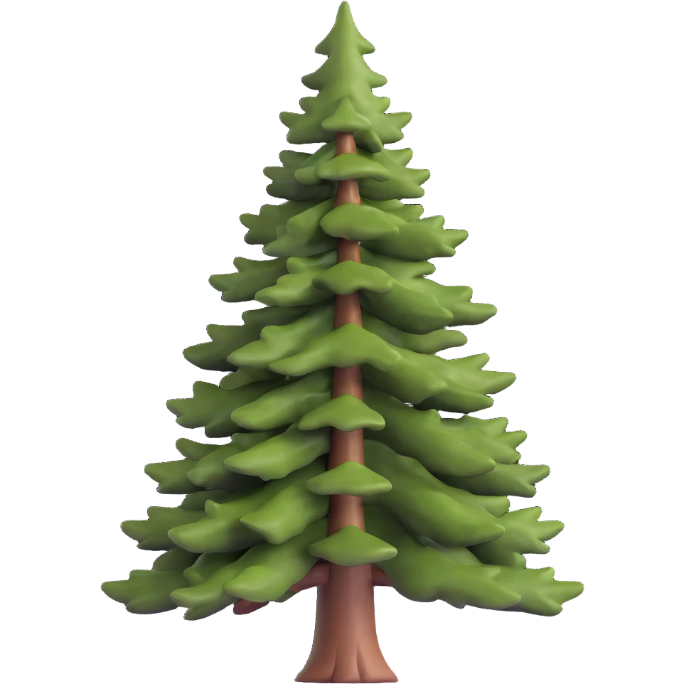 realistic pine tree with detailed texture emoji
