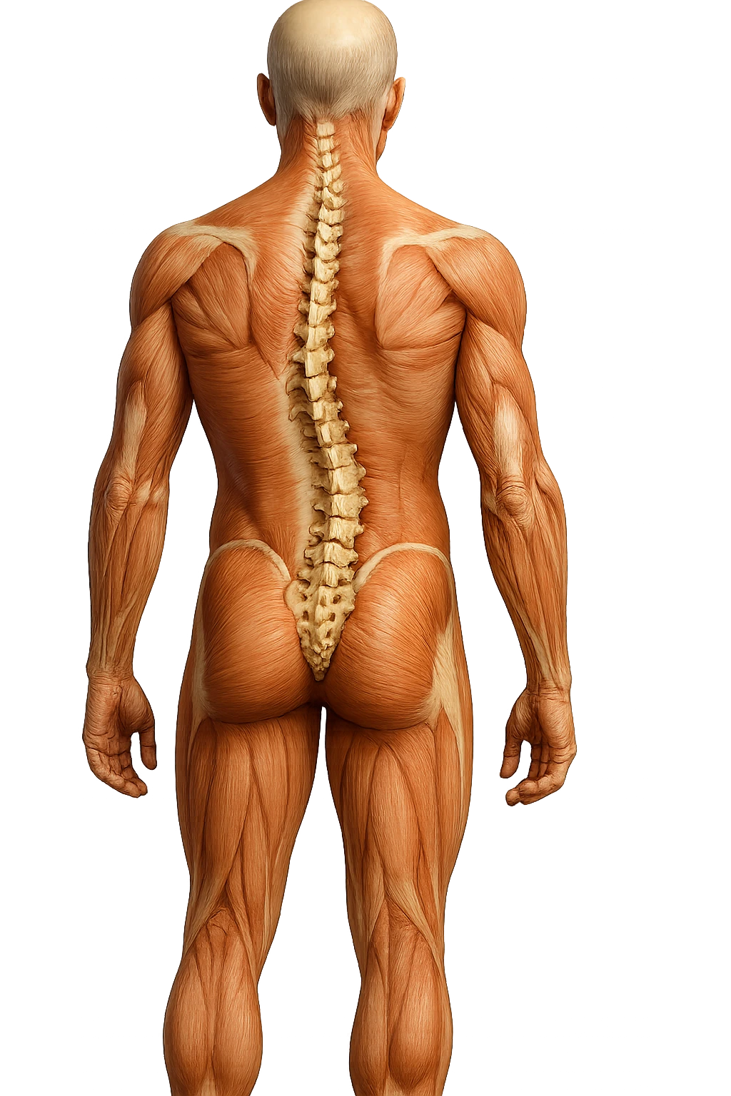 fai un immagine identica che riguarda un esercizio ma mettigli spina dorsale e muscoli in evidenza (anatomica) con colori naturali di un corpo umano. falla iperrealistica anatomica in 4k con spina dorsale storta in evidenza emoji