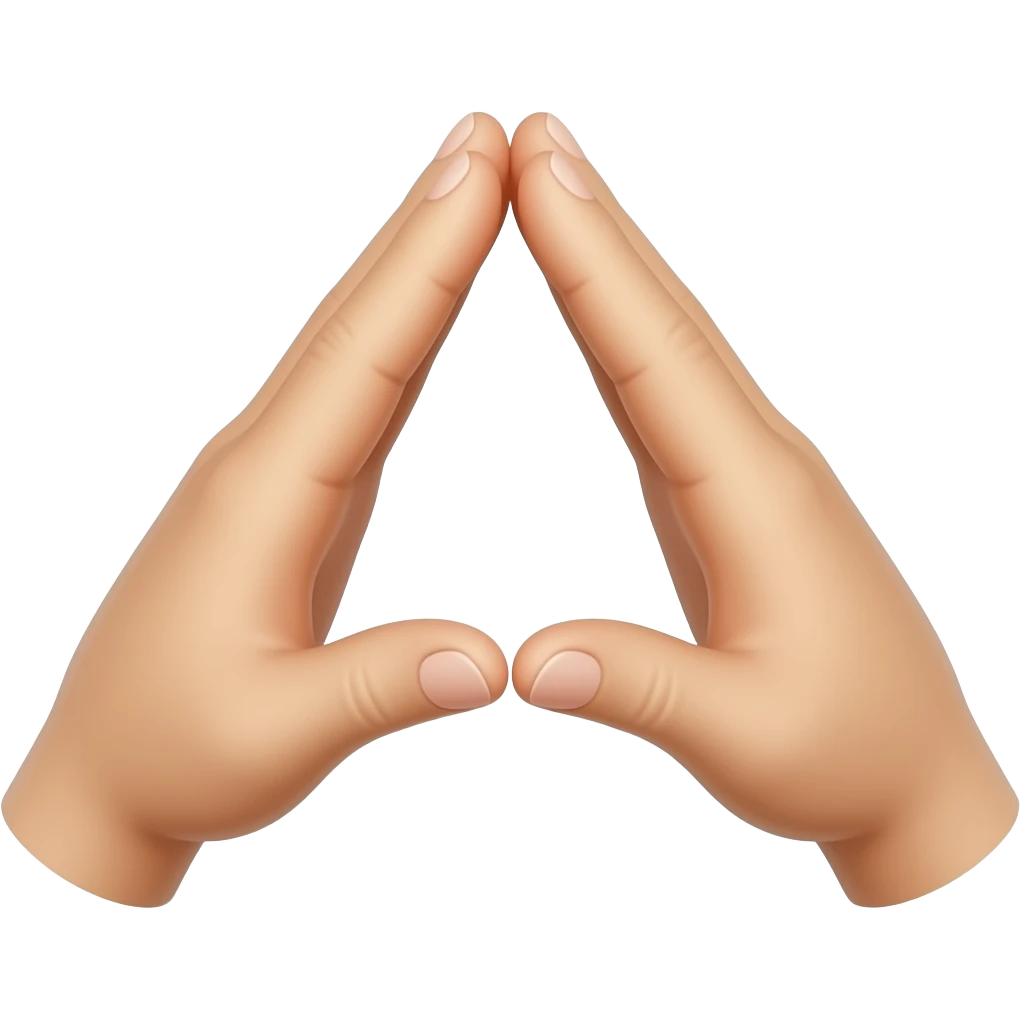 Two hands from top view! Forming a triangle in the middle emoji