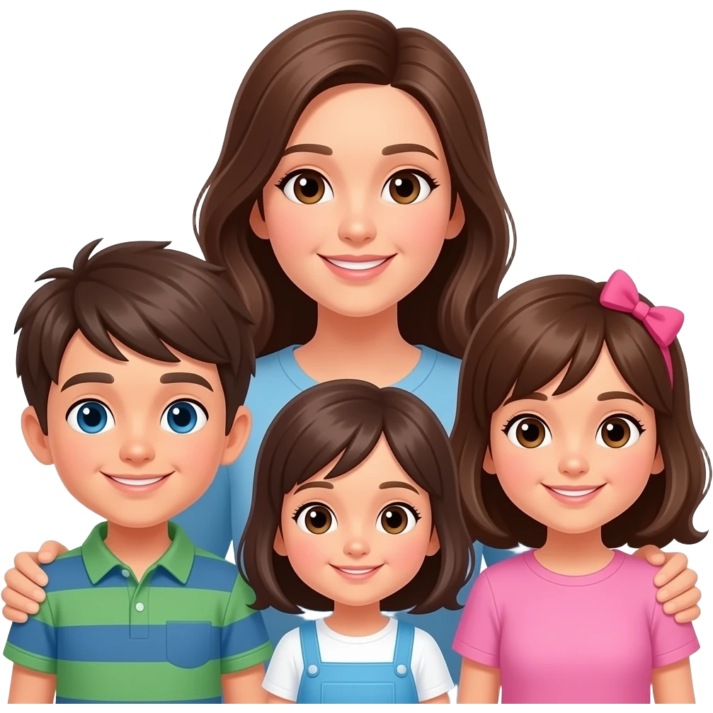 Maman solo de 3 enfants 1 garçon et 2 filles emoji