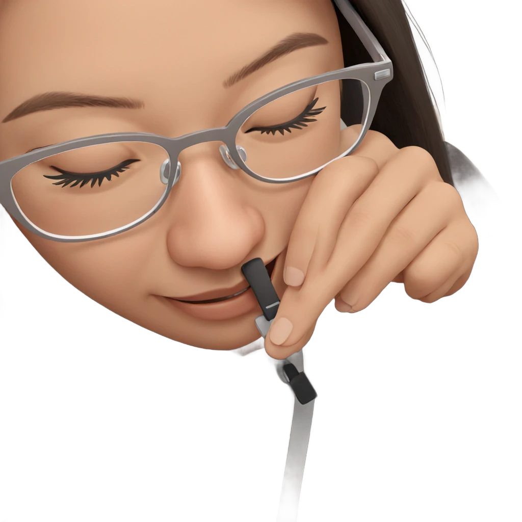 girl with glasses and closed eyes emoji