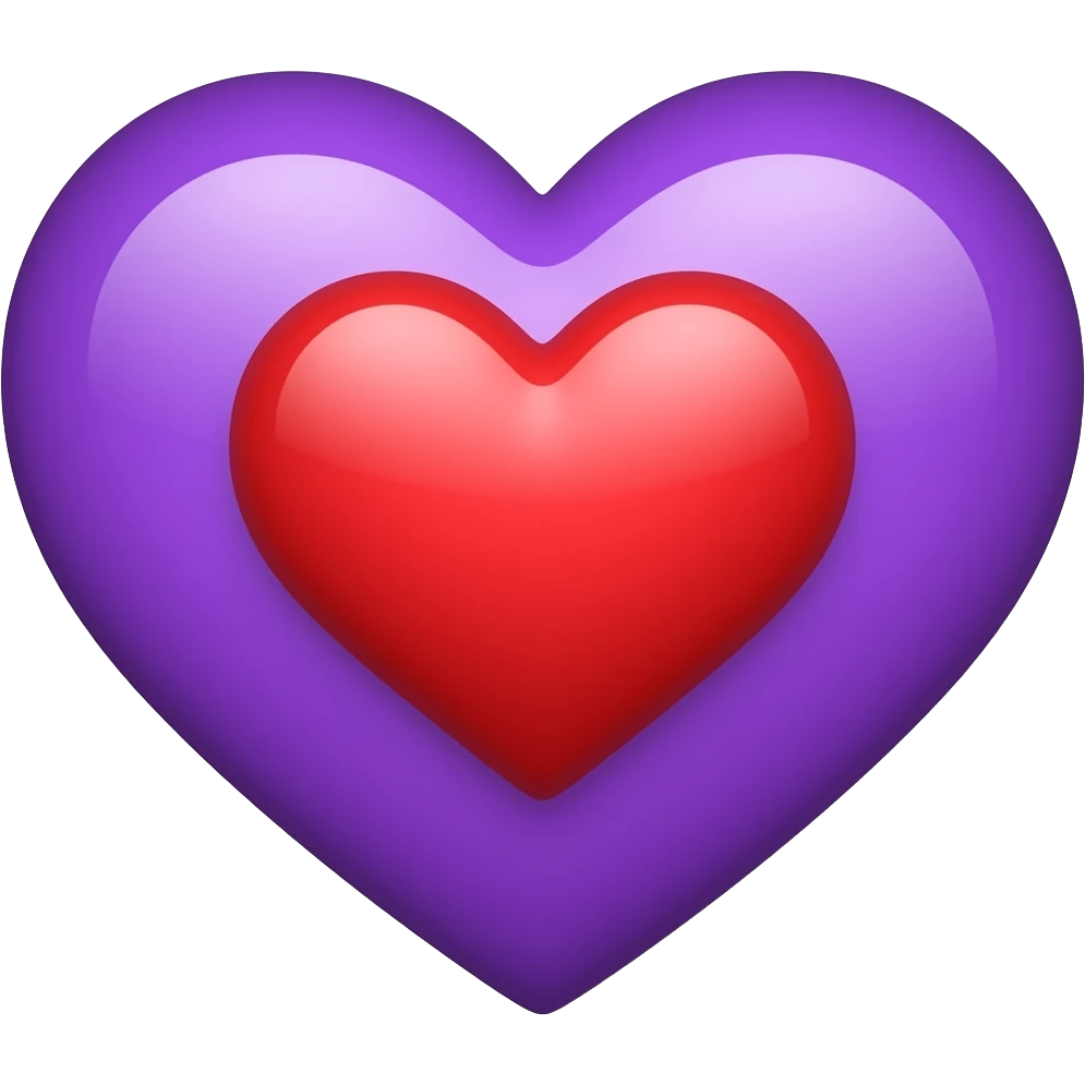 Red heart over a purple heart emoji