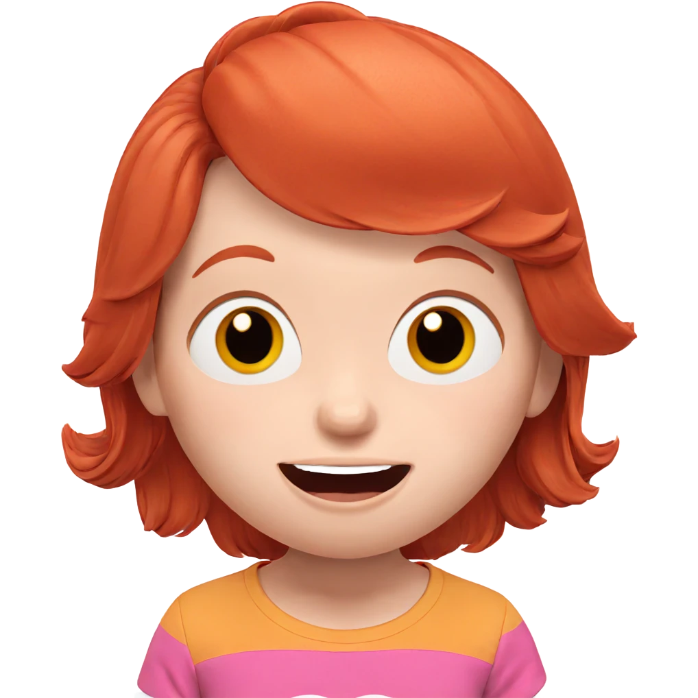 smiling girl with red hair emoji