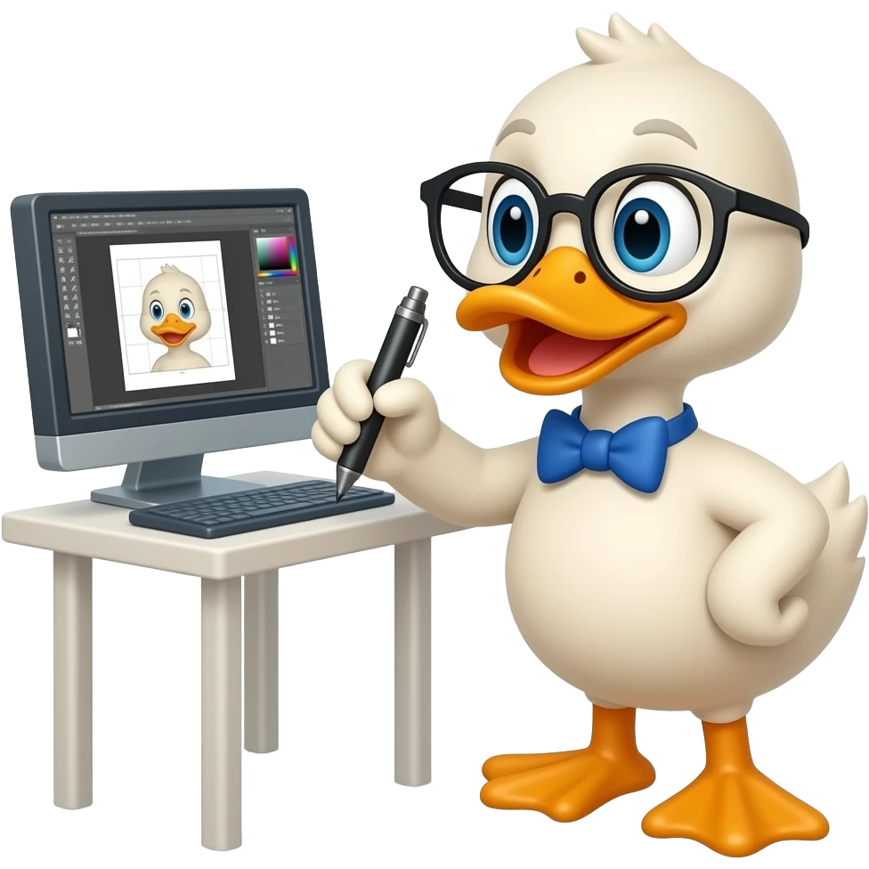 duck graphic designer emoji