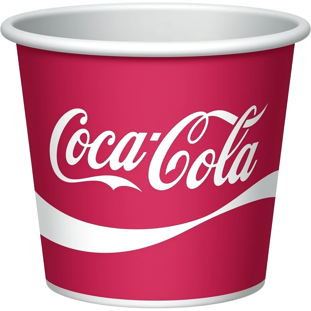Large pink paper cup says Coca-Cola on the front emoji