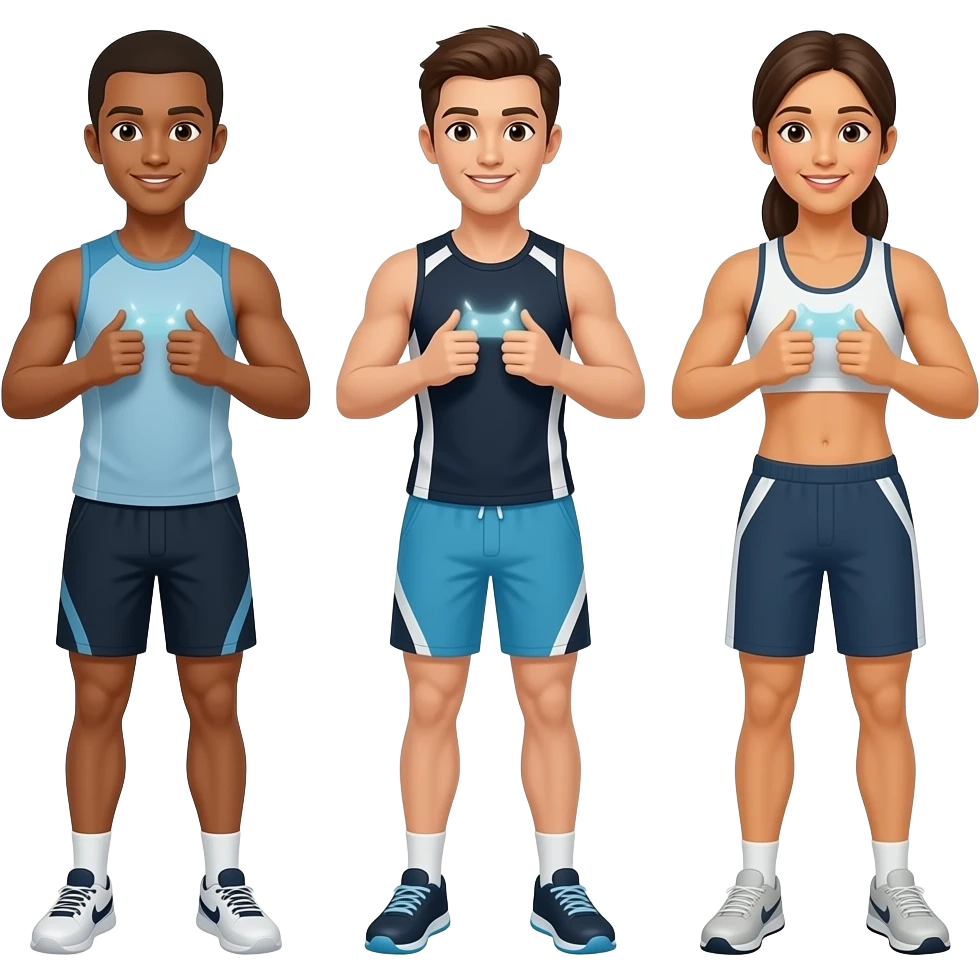 cuidar da saúde e corpo atletas emoji