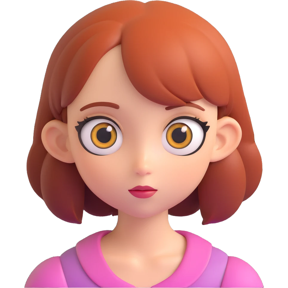 重新制作，女孩的眼睛要大而明亮，像漫画人物 emoji