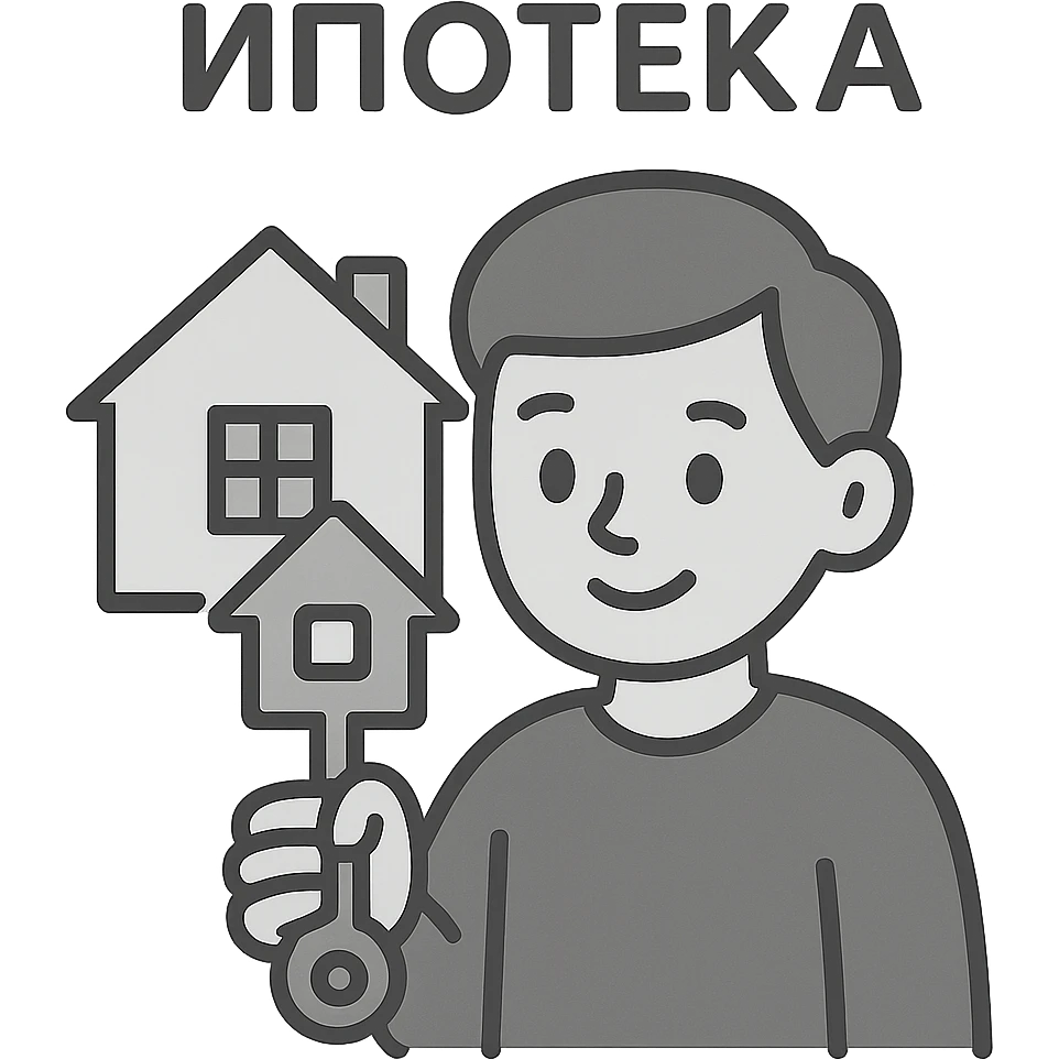 Ипотека. Линейный минималистичный рисунок  emoji