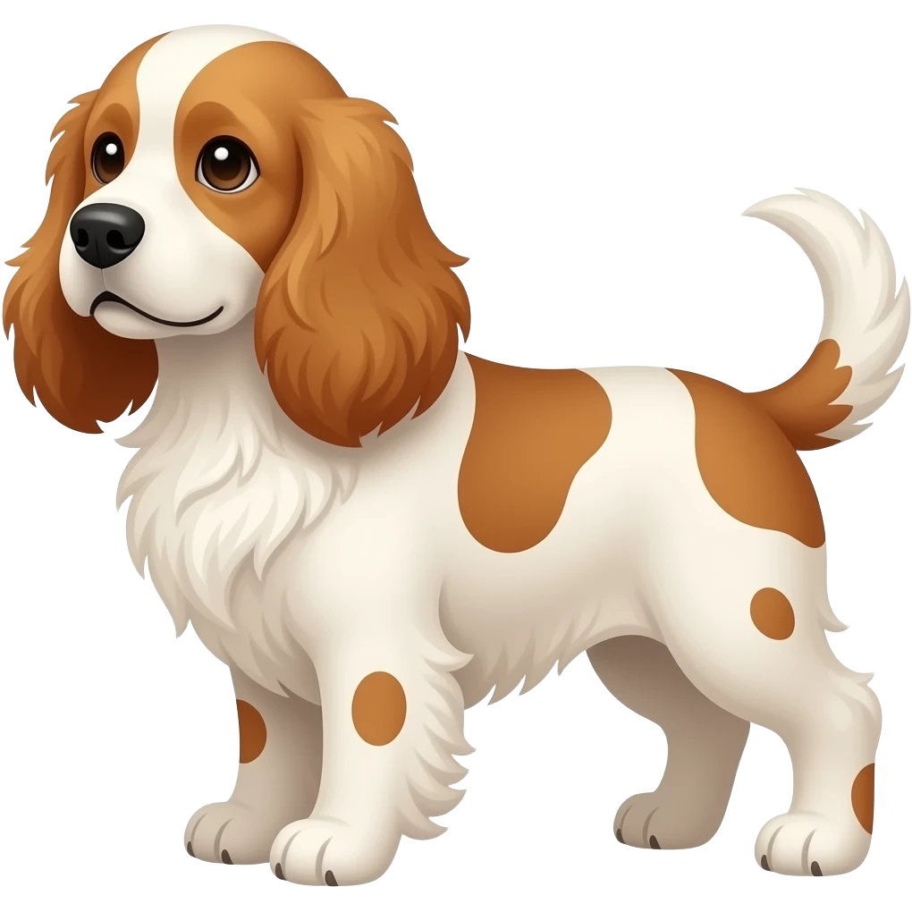 White beige red cocker spaniel emoji