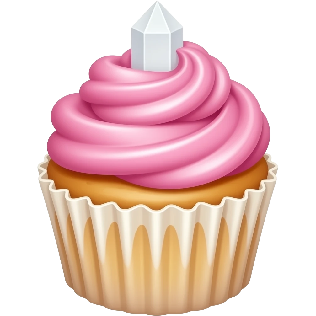 Cupcake with pink icing emoji