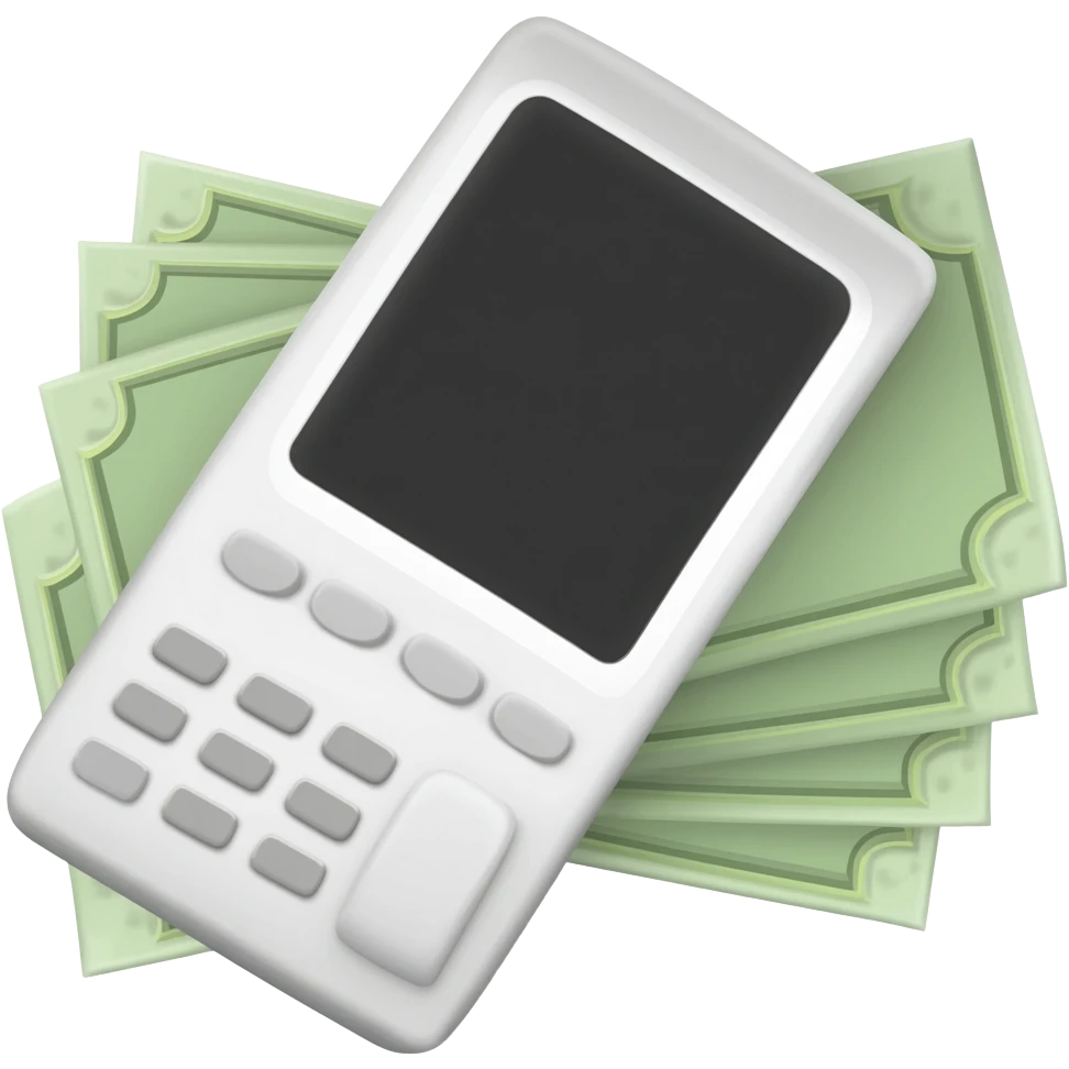 white phone and money emoji