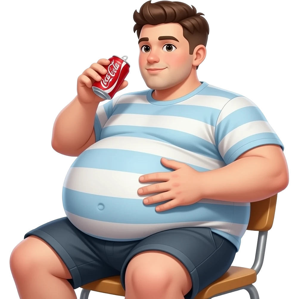 Zrób chłopak 19 latek z cola brzuchem🫄🏼 brzuch ma kształt jak balon + twarty brzuch + super ekstremalnie ogromny brzuch i trzyma coca-cole sieci na krześle i pije emoji