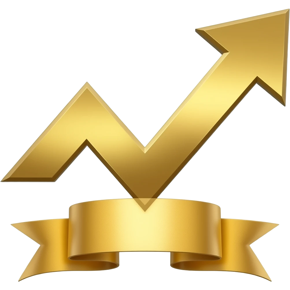 investment curve in gold ribbon emoji
