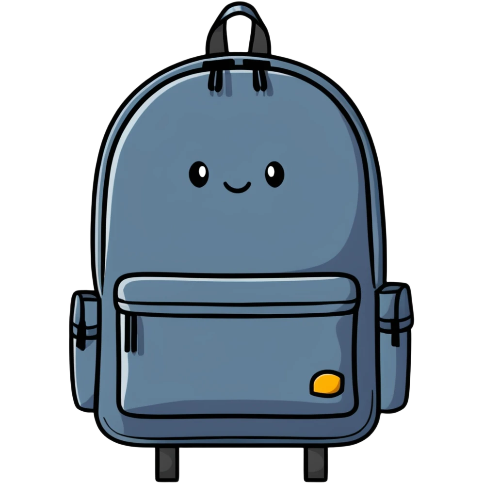 Backpack filled with emotions, colorful emoji
