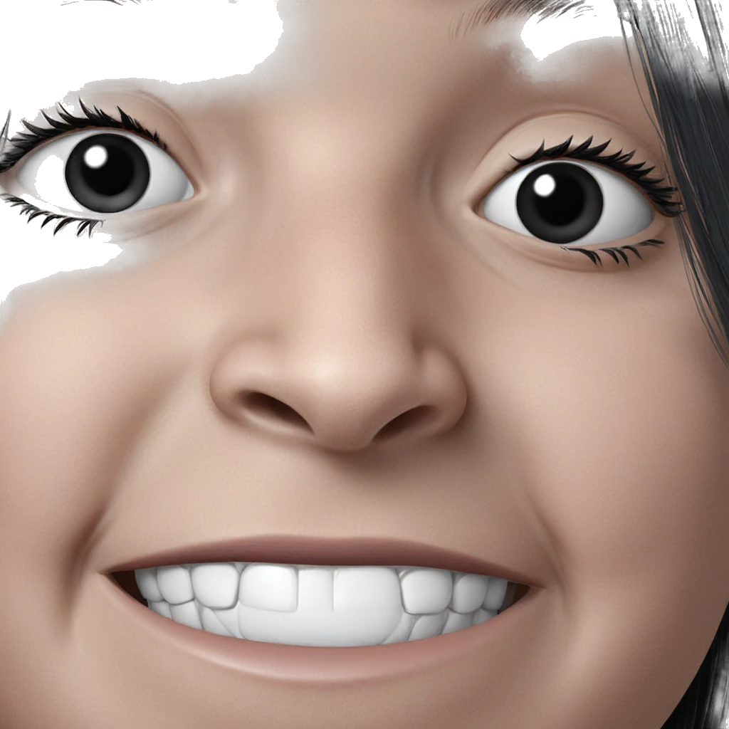 horror portrait with black eyes emoji