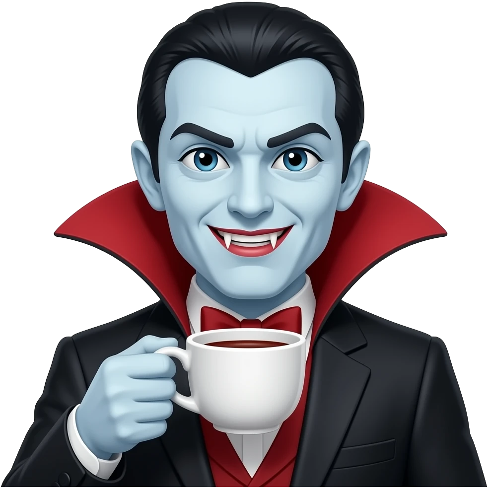 Dracula with dracula with cupcup emoji