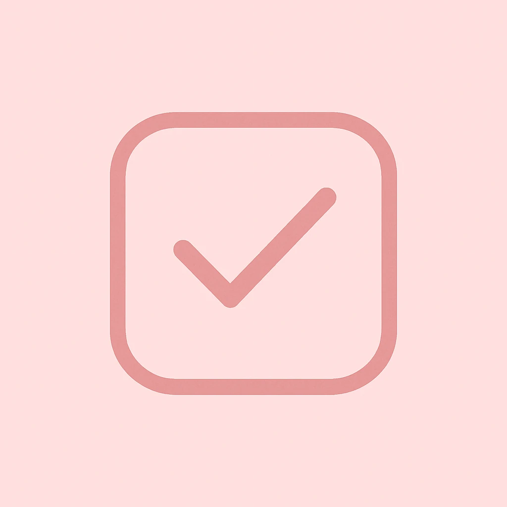 simple and clear pink task icon emoji