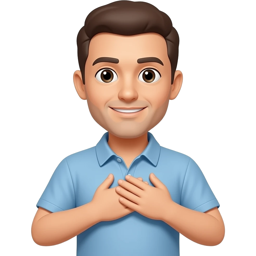 necesito un emoji que pone sus manos en el pecho emoji