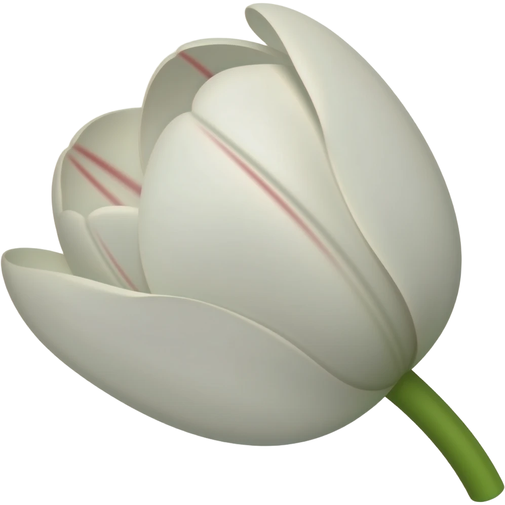 semper augustus tulip (white with red lines) with stem emoji