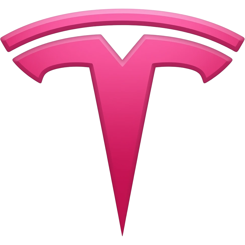 Tesla T with neon color pink make it small emoji