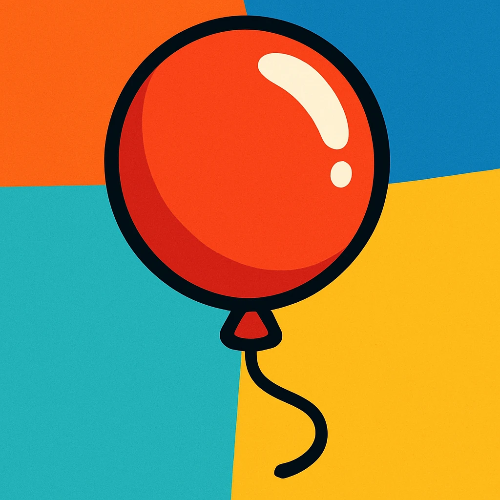 balloon vibrant toon style emoji