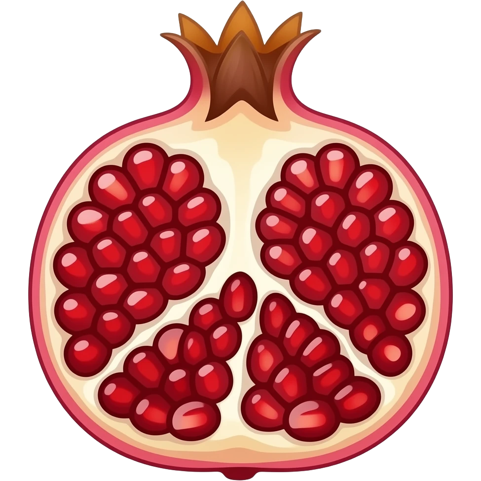 Copyable small emoji size pomegranate as emoji not as an sticker or image emoji