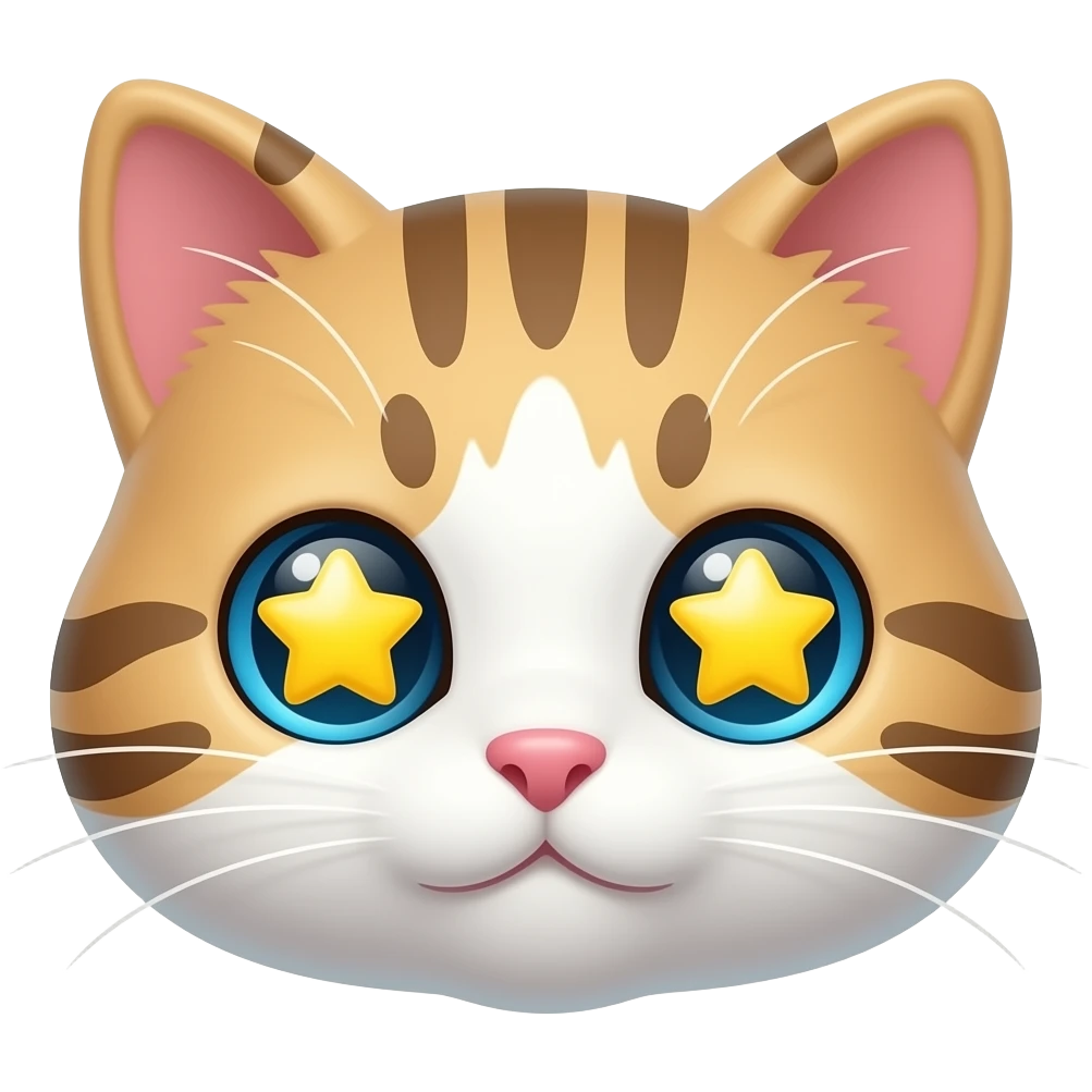 Котик со звёздочками в глазах emoji