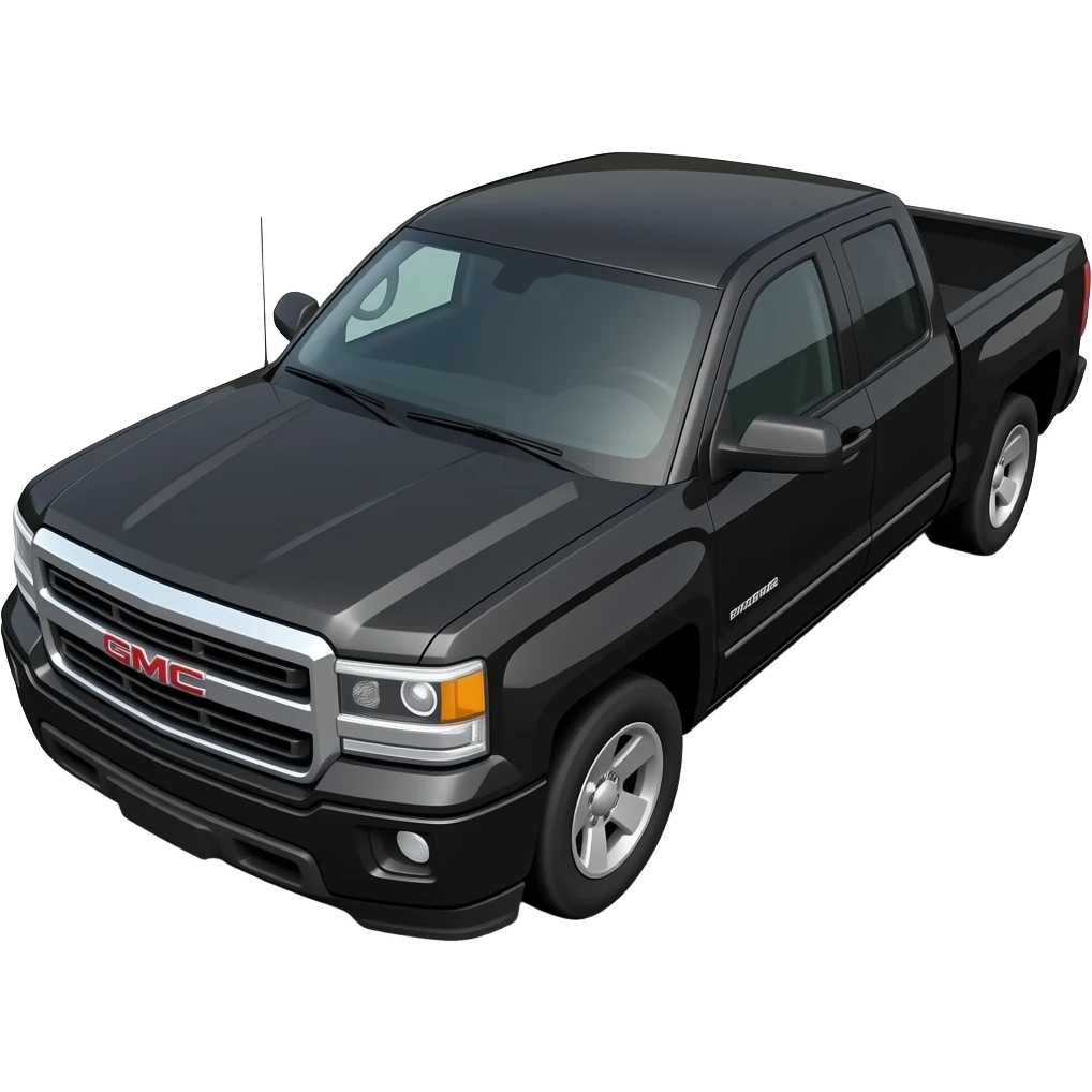 gmc sierra crew cab black at angle where doors and front are shown emoji