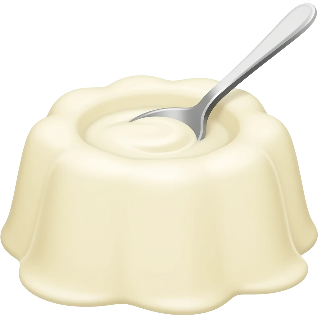 White pudding with spoon emoji