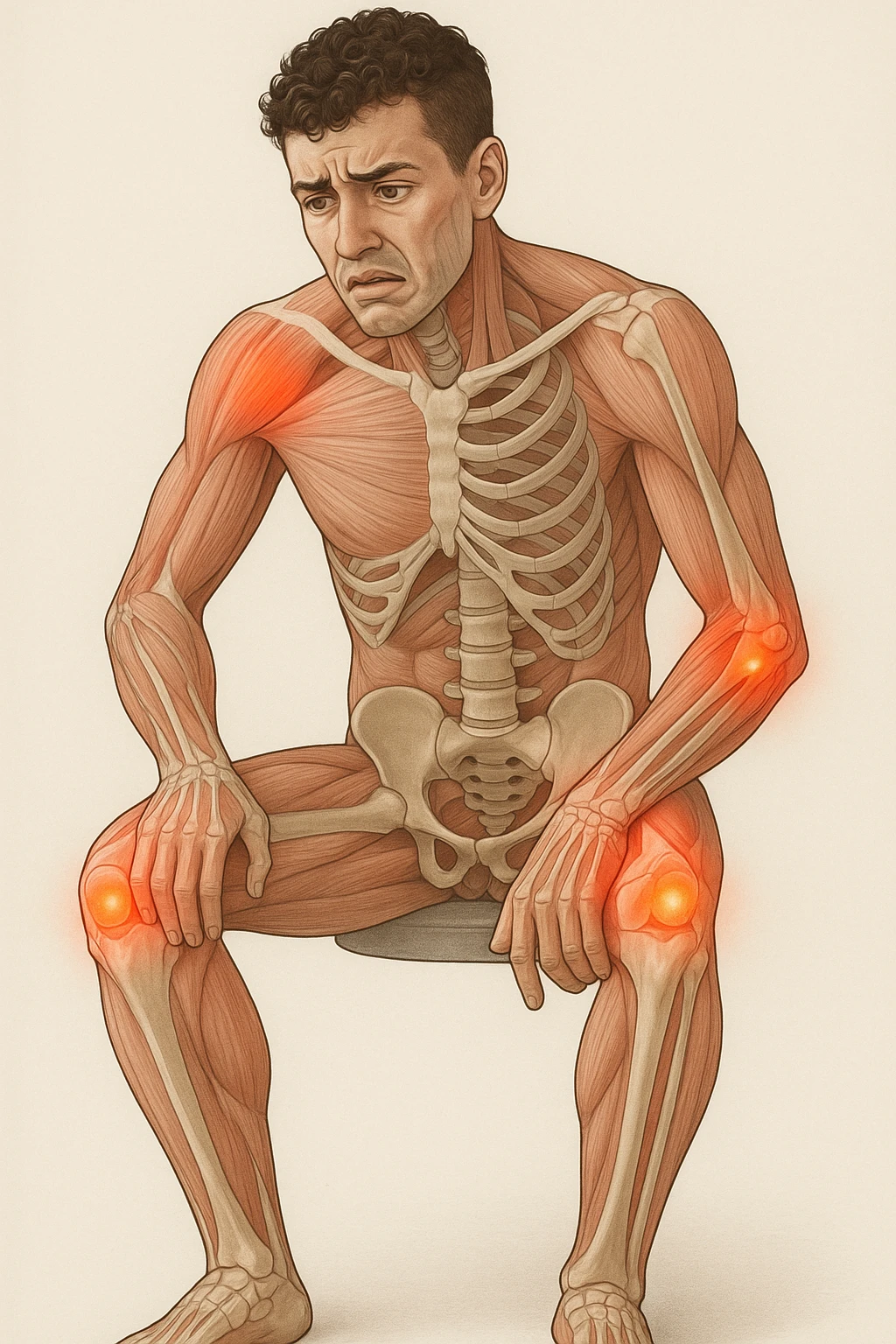 Uomo con dolore per infortunio vista anatomica emoji