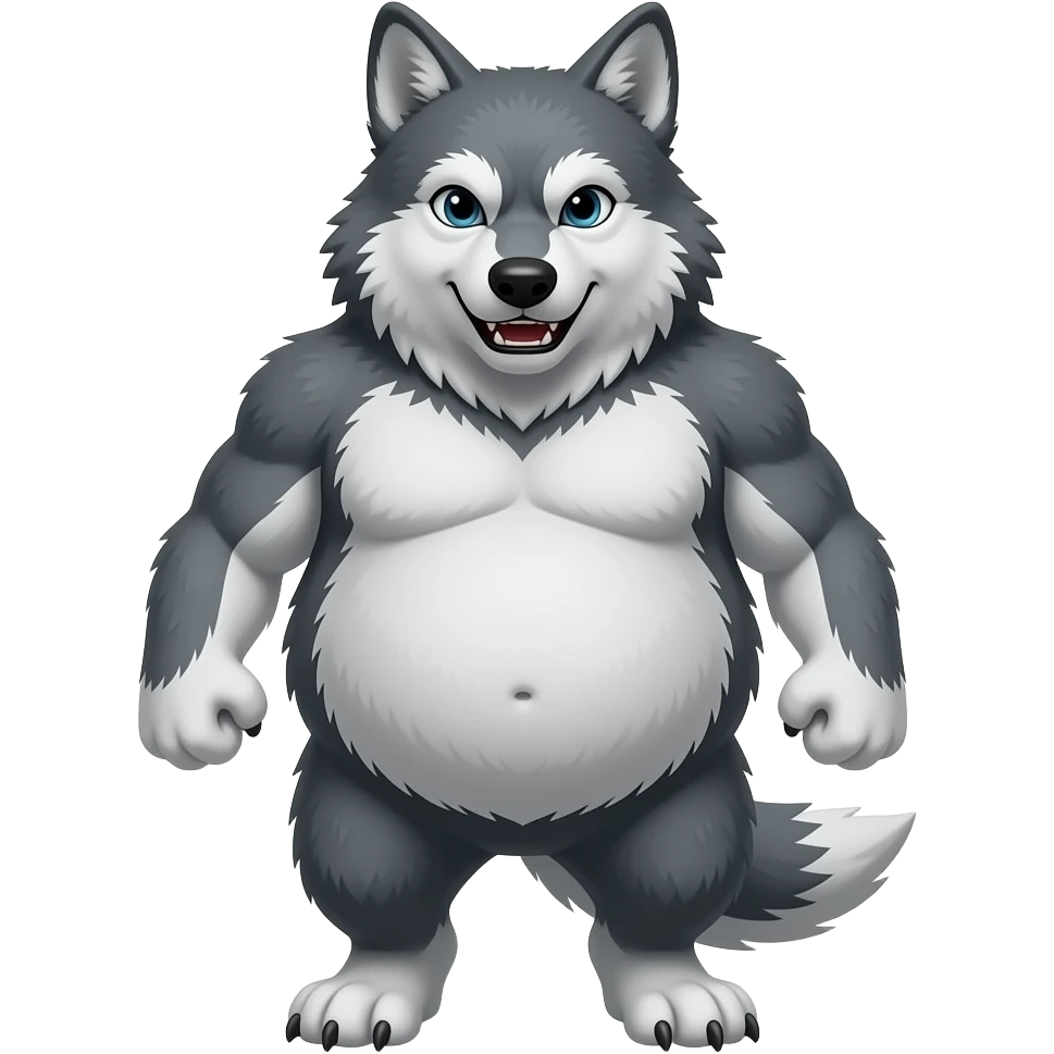 un lobo feroz con  mucha barriga emoji