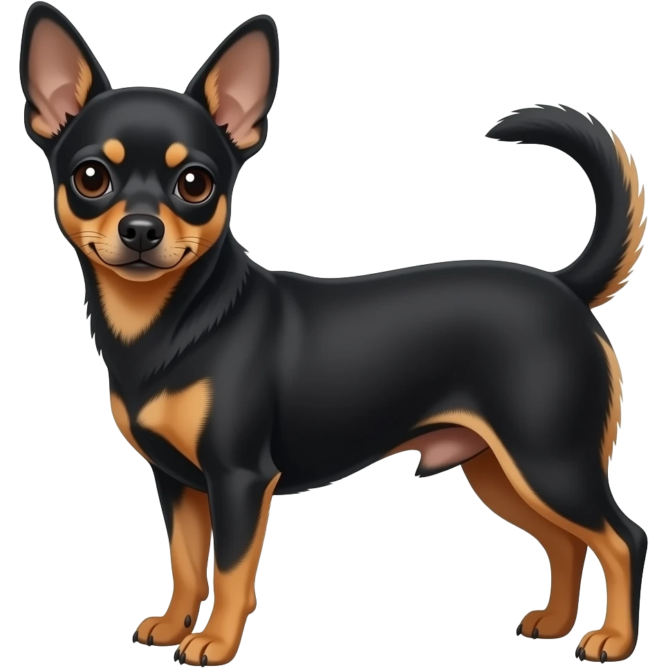 Jakru russce chihuahua Mélanger pinscher lady noire marron et brun emoji