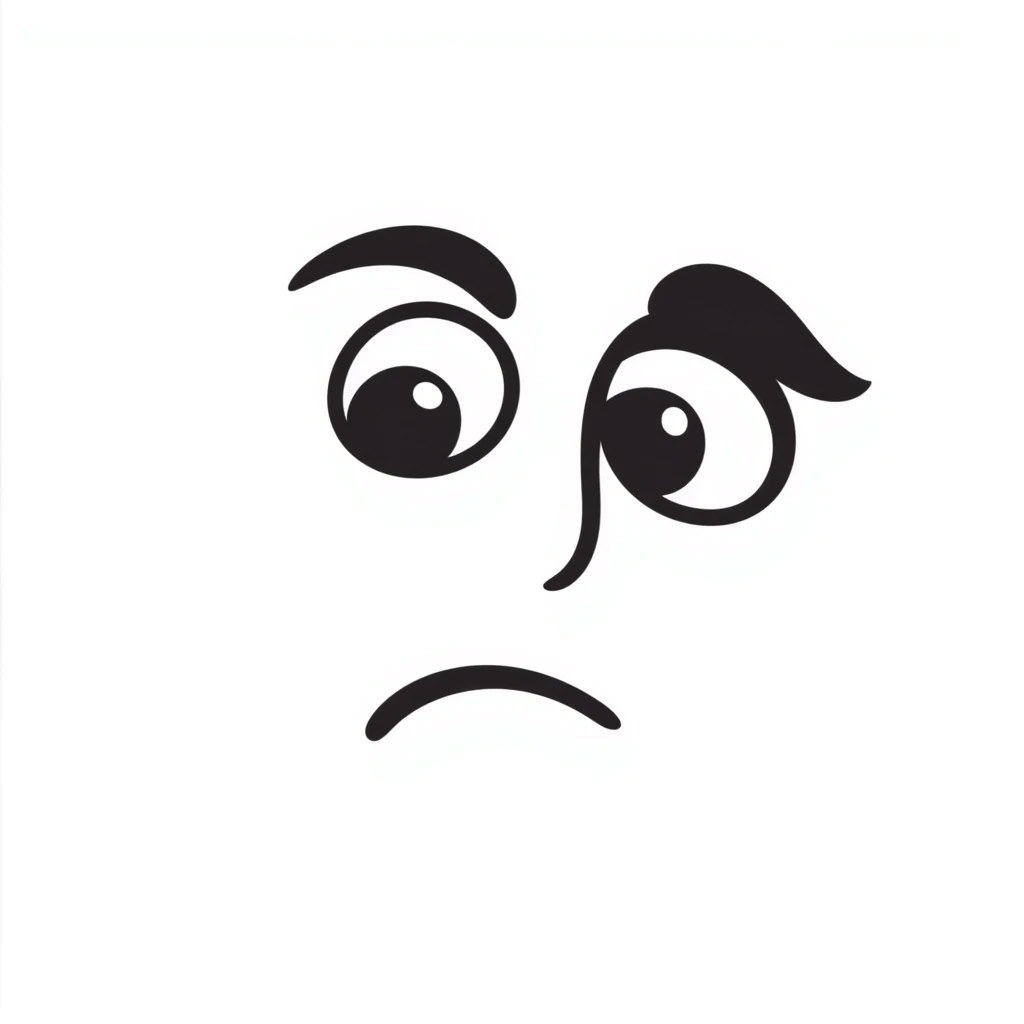 hand-drawn frowny face emoji