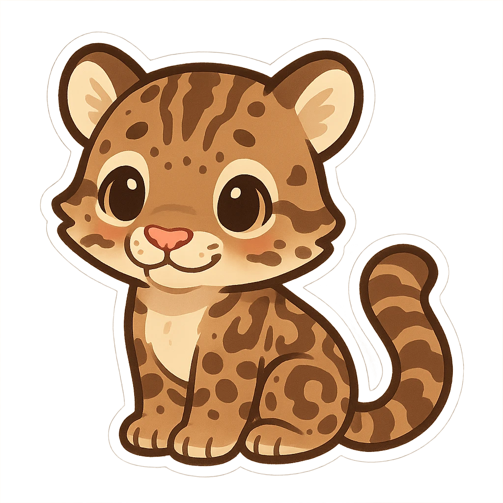 clouded leopard baby emoji