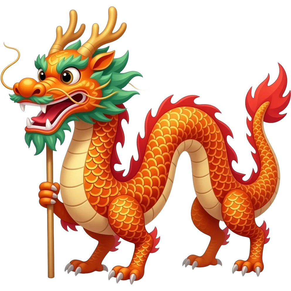 Chinese Dragon dance without poles. Dragon can’t swish and swosh emoji