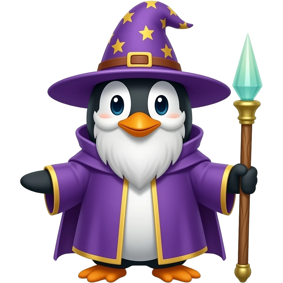 Penguin Wizard emoji