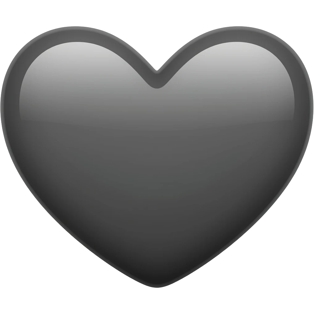 dark grey colour heart emoji emoji